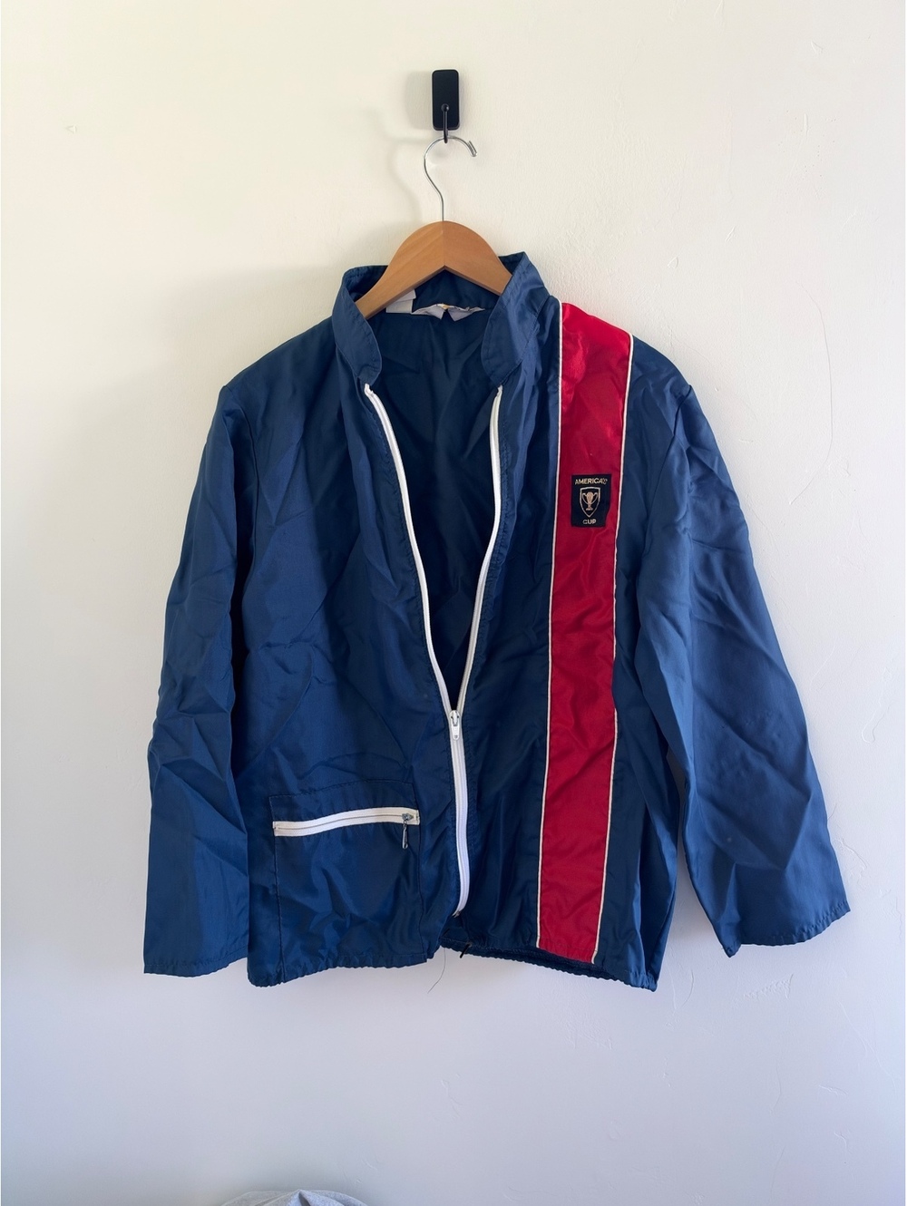 Vintage America’s Cup Gaylord Windbreaker Jacket Navy Red Medium 80s 90s Sailing